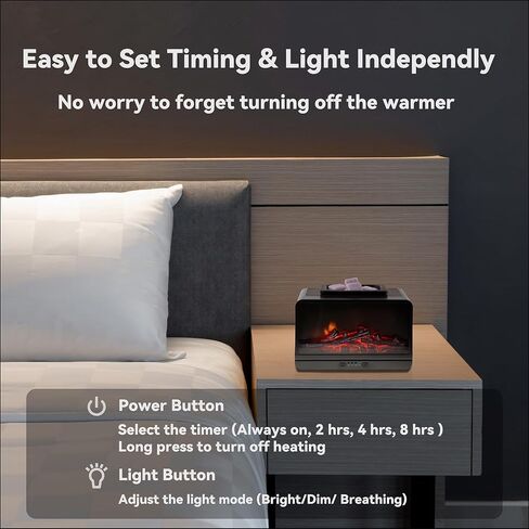 Fireplace Wax Melt Warmer Electric Flame Wax Melter by PTC Heating Fragrance Warmer with 4 Timer Safe Auto Shut-Off Wax Warmer for Scented Wax Melts, Wax Burner for Home Office Decor in Saudi Arabia