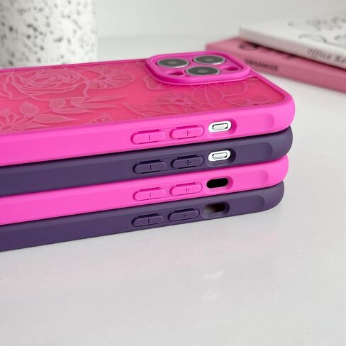 XIZYO Case for iPhone 13 Pro Max 6.7 Inch, Rose Pattern Floral Print Design Slim Case for Girls Women TPU Bumper Shockproof Protective Cover, Black in Kuwait