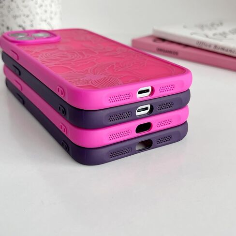 XIZYO Case for iPhone 13 Pro Max 6.7 Inch, Rose Pattern Floral Print Design Slim Case for Girls Women TPU Bumper Shockproof Protective Cover, Black in Kuwait