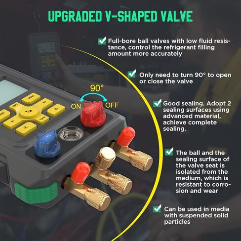 HVAC Gauges Digital Manifold Gauge Set HVAC Dual Pressure&Temp Test 89 Refrigerant Gauges Digital R22/R134A/R410A Refrigerant Recharge Kit 3.5" LCD Display HVAC Manifold Vacuum AC Gauges with Hoses in Saudi Arabia