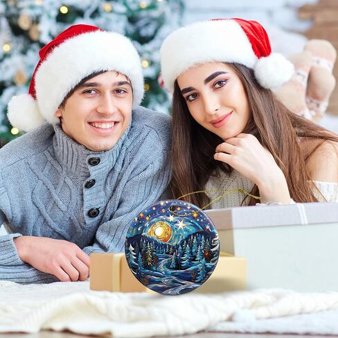 فان جوخ نمط ليلة مليئة بالنجوم عيد الميلاد الحلي 2024 زخرفة العطلات الحلي شجرة عيد الميلاد الحلي شنقا الملحقات نافيداد الديكور عيد الميلاد هدايا عيد الميلاد للمنزل داخلي ديكور خارجي in Saudi Arabia
