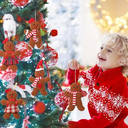 Sumind 6 Pieces Gingerbread Man Ornaments for Christmas Tree Decorations Gingerbread Figurines Ornaments for Christmas Tree Hanging Decorations, 4.3Inch in Saudi Arabia