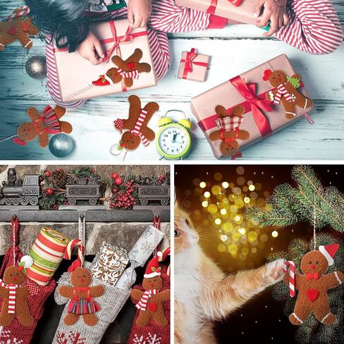 Sumind 6 Pieces Gingerbread Man Ornaments for Christmas Tree Decorations Gingerbread Figurines Ornaments for Christmas Tree Hanging Decorations, 4.3Inch in Saudi Arabia