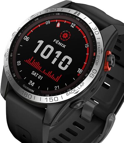 متوافق مع حلقة إطار ساعة Garmin Fenix ​​7S، غطاء لاصق بحلقة من الفولاذ المقاوم للصدأ مضاد للخدش وواقي من الاصطدام لملحقات ساعة Garmin Fenix ​​7S Sapphire الشمسية (أسود) in Saudi Arabia