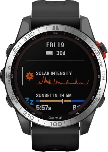 متوافق مع حلقة إطار ساعة Garmin Fenix ​​7S، غطاء لاصق بحلقة من الفولاذ المقاوم للصدأ مضاد للخدش وواقي من الاصطدام لملحقات ساعة Garmin Fenix ​​7S Sapphire الشمسية (أسود) in Saudi Arabia