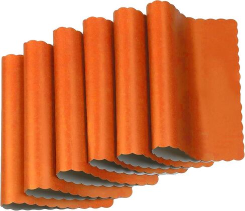 Paper Placemats - Disposable - Scalloped Edge (Red, 100) in Kuwait