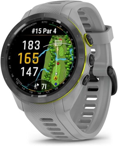 Garmin Approach S70 42MM GPS Golf Fitness Tracker Premium Smartwatch for Men, Lightweight 1.2" Touchscreen AMOLED Display and 42000 Preloaded Courses -Gray- Garmin Watches for Men in Saudi Arabia