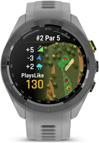 Garmin Approach S70 42MM GPS Golf Fitness Tracker Premium Smartwatch for Men, Lightweight 1.2" Touchscreen AMOLED Display and 42000 Preloaded Courses -Gray- Garmin Watches for Men in Saudi Arabia