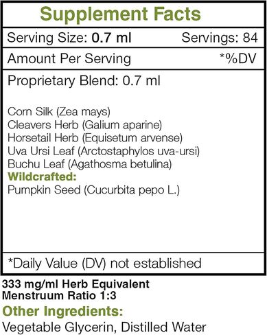 Cysto Secret Alcohol-Free, Glycerite Corn Silk, Cleavers, Horsetail, Uva Ursi, Pumpkin, Buchu. Tincture Herbal Extract Healthy Bladder Support 4 OZ in Kuwait