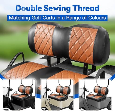 أغطية مقاعد NOKINS لعربة الجولف الماسية تناسب EZGO TXT RXV Freedom Liberty Express وسادة مقعد أمامية ممتازة، بدون دباسة، فينيل ممتاز، أغطية مقاعد أمامية بديلة قابلة للتنفس لعربة الجولف in Kuwait