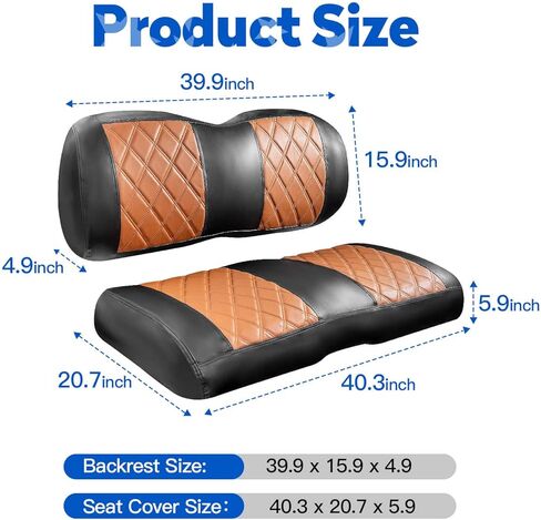 أغطية مقاعد NOKINS لعربة الجولف الماسية تناسب EZGO TXT RXV Freedom Liberty Express وسادة مقعد أمامية ممتازة، بدون دباسة، فينيل ممتاز، أغطية مقاعد أمامية بديلة قابلة للتنفس لعربة الجولف in Kuwait