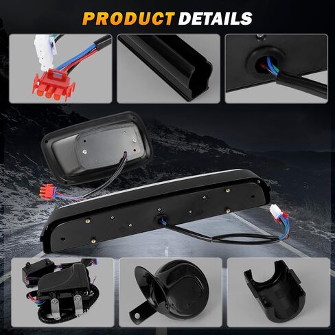 لـ 1996-2013 E-Z-GO TXT Golf Cart LED مجموعة المصابيح الأمامية ومجموعة مصابيح الذيل مع إشارة الانعطاف، القرن، لوحة تبديل الفرامل، مفتاح تسخير الأسلاك، مجموعة المصابيح الأمامية الجاهزة للشارع 12 فولت لـ EZGO TXT in Kuwait