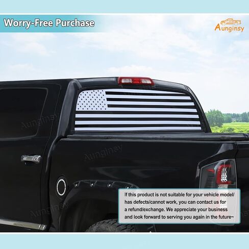 Rear Back Window American Flag Window Decal Sticker Fit for Toyota Tundra 2007-2021 Aunginsy Rear Back Window Decal American Flag Vinyl Sticker Matte Black Exterior Decal Decorative DIY Accessories in Saudi Arabia