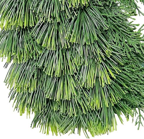 belupai Horse Head Christmas Wreath for Front Door, 15.7in Artificial Pine Branches Wreath with Red Ribbon Decor Rustic Artificial Green Christmas Wreaths Farmhouse Wall Window Porch Decor (Green) in Saudi Arabia