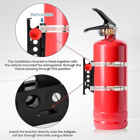Quick Release Fire Extinguisher Mount, Adjustable Car Fire Extinguisher Mount Bracket Aluminum, for Vehicle Utv Truck Ranger Cam-Am X3 in Saudi Arabia