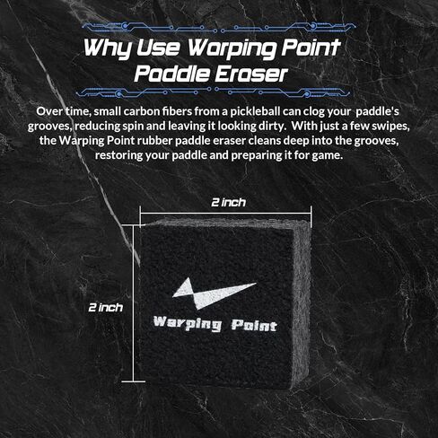 Pickleball Paddle Eraser, Pickle Ball Racket Cleaner for Carbon Fiber Paddles, Quick & Effective Pickleball Accessories for Removing Ball Residue, Dirt & Scratches, Restores Grip & Spin in Saudi Arabia