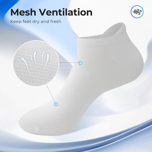 BAMBOO COOL Men's Ankle Socks Athletic Low Cut Heel Tab Cushioned Moisture Wicking, Running Arch Support Breathable, 8 Pack in Kuwait