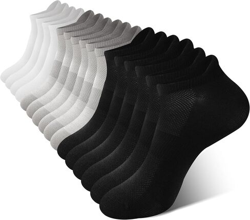 BAMBOO COOL Men's Ankle Socks Athletic Low Cut Heel Tab Cushioned Moisture Wicking, Running Arch Support Breathable, 8 Pack in Kuwait