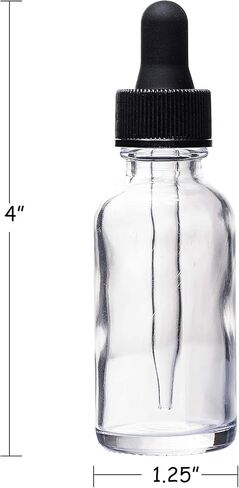 30ml (1oz) Clear Boston Round Bottle with Glass Eye Dropper, Pack of 12 in Saudi Arabia