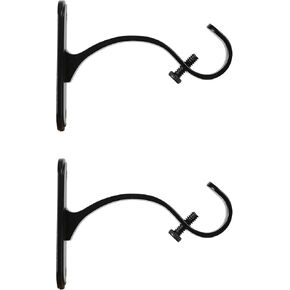 Kenney Curtain Rod Mounting Brackets, Wall or Ceiling Mount, 5/8" -3/4" Diameter, Set of 2, Brushed Nickel