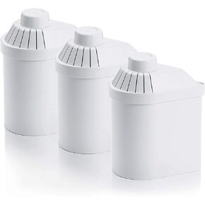 Alkanatur Filter Replacement for Pitcher (Pack of 3) - Removes Fluorides, Chlorine, Heavy Metals - Filters 400 liters of Tap Water - Replace After 3 Months - CE, ROHS, SGS Certified Water Filter