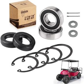 10L0L Golf Cart Rear Axle Bearing & Seal Kits Fits EZGO Marathon, Medalist & TXT/RXV Electric Carts 1978 UP, Bearing Shaft Kit Replace OEM# 611931, 620343, 70181-G01,15112G1, 230-889, 82705-78