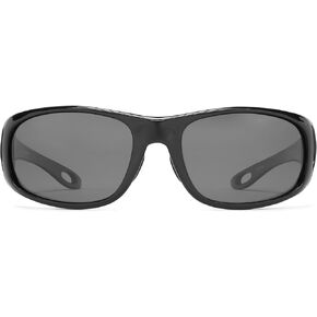 Fisherman Eyewear Men's Grander Polarized Oval Sunglasses, Black, 37mm,58mm,140mm