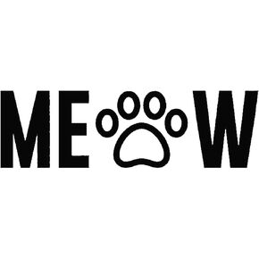Meow Cat Paw Print Word NOK Decal Vinyl Sticker |Cars Trucks Vans Walls Laptop|Black|7.5 x 3.0 in|NOK140