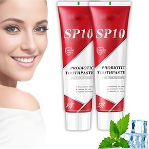 Sp10 Probiotic Toothpaste, Sp10 Toothpaste, SP10 Probiotics Brightening Toothpaste，Sp10 Toothpaste Fresh Breath，Deep Cleaning Care (2Pcs)