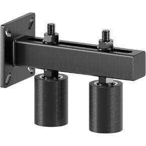 Adjustable 3" Slide Gate Guide Roller, Rust Proof Heavy Duty Steel Sliding Gate Support Assembly, Dual Hard Nylon Guider, Anti Tipping for Sliding Rolling Gates Up to 4"