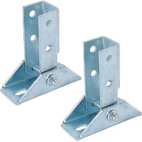 4 Pcs Adjustable Brace Fitting,Solar Panel Bracket Base, 8 Hole Wing 180 Degree Turn Joint Connector Bracket, Fits for 1/2" Bolt in 1-5/8" Post Channel