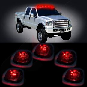 cciyu Cab Marker Light Marker Light lamp Smoke Lens W/Base Housing + Bright Yellow T10 LED Replacement fit for 1980-1997 Replacement fit For Ford F150 F250 F350 F Super Duty