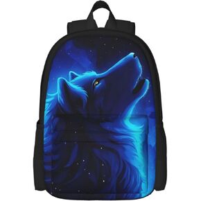 3D Animal Kids Wolf Backpacks Girls School Bookbag Shoulder Bag Casual Daypack 17 Inch Plus Laptop Bag for Unisex Women Teens 1th 3th 5th Grade