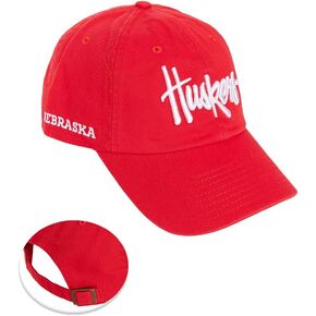 Desert Cactus University of Nebraska Baseball Hat Huskers GBR NU Brimmed Embroirderd Hats Cap Adjustable Cloth Strap Adult (Style D1) Red
