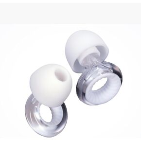 Earplugs for sleeping and noise reduction with SNR 21dB and NRR Suitable for travel, concentration, and reusable silicone hearing protection, attachments in XS, S, M, and L sizes.