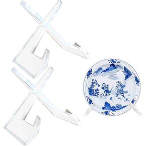 Plate Stand for Display 4.5" Platter Holder Display Stand, Kitchen Dinner Dish Tray Holder, Acrylic Picture X Frame Stand, Decorative Table Top Easels for Display (4.5inch)