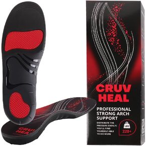 220+ lbs High Arch Support Insoles - Plantar Fasciitis Relief for Men and Women - Orthotic Inserts for Work Boots and Everyday Shoes (L)