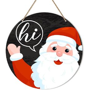 ZODGMED Christmas Welcome Sign for Front Door Porch, Christmas Decor for Home Office Patio Holiday Hanging Sign, Xmas Winter Santa Farmhouse Wall Decorations
