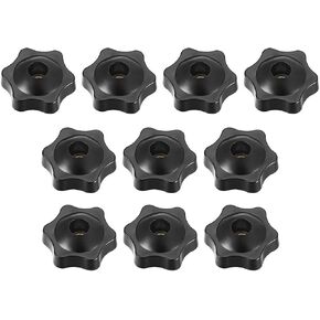 uxcell Clamping Handle Screw Knobs Handle M6 Threaded Star - Shape 10pcs