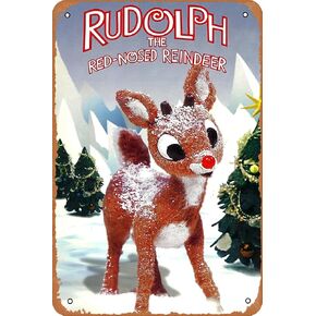 Rudolph, the Red-Nosed Reindeer Cartoon Movie Poster Vintage Tin Sign Retro Metal Sign for Cafe Children's Room Classroom Bedroom Home Wall Art Decor Christmas Gift 12 X 8 inch in Saudi Arabia