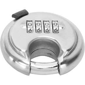 4 Digit Heavy Duty Disc Lock Outdoor Combiantion Disc Padlock with Hardened Steel Shackle for Trailer Garage Storage Unit Sheds Fence
