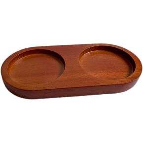 Salt and Pepper Mill Tray, Rubberwood Tray, Pepper Mill Holder & Rest fit Many Mills & Shakers, Salt & Pepper Grinder Accessories, Kitchen Storage Holder (Wooden Tray)