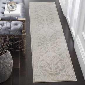 SAFAVIEH Princeton Collection Runner Rug - 2' x 8', Grey & Beige, Vintage Distressed Design, Non-Shedding & Easy Care, Ideal for High Traffic Areas in Living Room, Bedroom (PRN713G)