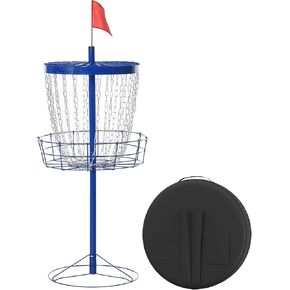 Soozier Portable Disc Golf Basket Target with 24-Chain, Travel Bag
