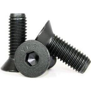 Socket Flat Countersunk Head Cap Screw, 3/8-16 x 1", Alloy Steel, Black Oxide, Hex Socket (Quantity: 100) Coarse Thread, 3/8 inch Hexagonal Allen Bolt, Length: 1 inch, Full Thread
