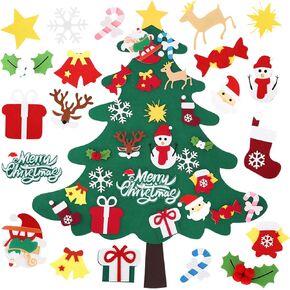 Acrridi DIY Felt Christmas Tree Set- 3.6 FT Felt Christmas Tree for Kids with Ornaments for Kids,Xmas Gifts for Kids, Wall Hanging Christmas Tree Decorations