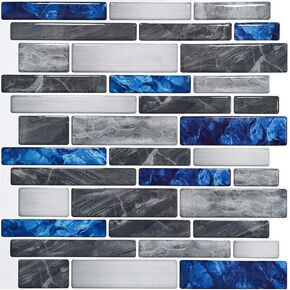 Art3d 10-Sheet Premium Self-Adhesive Kitchen Backsplash Tiles in Marble,30 * 30cm