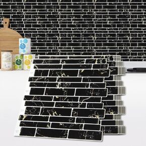Art3d 10-Sheet Premium Self-Adhesive Kitchen Backsplash Tiles in Marble,30 * 30cm