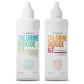 Chlorine Dioxide Kit | Plastic Drop Bottles | Hydrochloric Acid 4-5% (HCl) and Sodium Solution | 8 oz Total