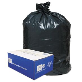 Webster WBI385822G Opaque Linear Low-Density Can Liners, Low Density, 60 gal, Black (Pack of 100)